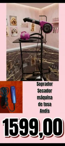 Kit banho e tosa soprador,secador e máquina de tosa Andis por 1599,00