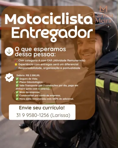 Motociclista Entregador - Nova Floresta BH