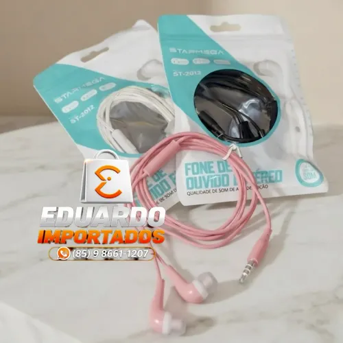 Fones de Ouvido com fio para Celular, PC, Notebook P2 3.5mm com Borrachas