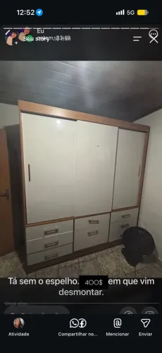 Guarda-roupa branco lindo semi novo