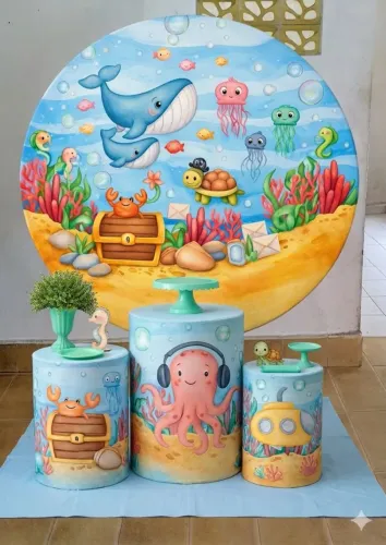 Decoração Fundo do mar para eventos 
