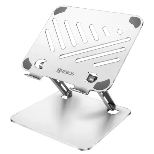 Suporte Base para Notebook e Tablet Ajustável de Mesa em Alumínio Reforçado Novo Na Caixa