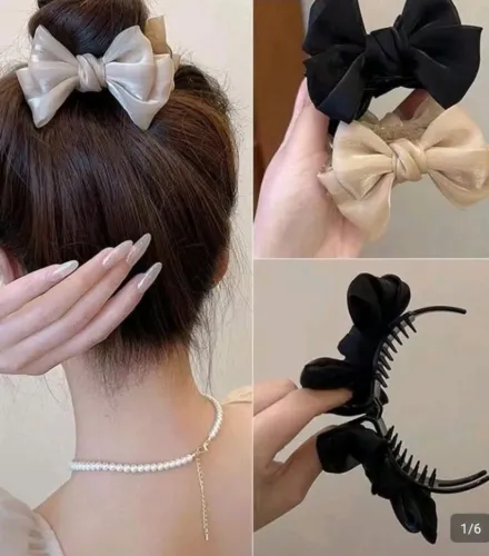 Presilha de cabelo elegante preta