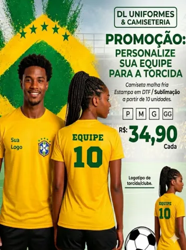 Camisetas personalizadas para Copa do mundo - torcida Brasil empresas e eventos