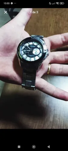 Relógio Orient Masculino em Aço (A Quartzo / Bateria Nova) - Desapego