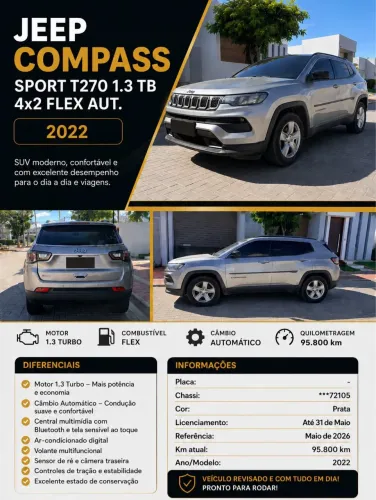Jeep Compass Sport T270 1.3 TB 4X2 Flex AUT 2022