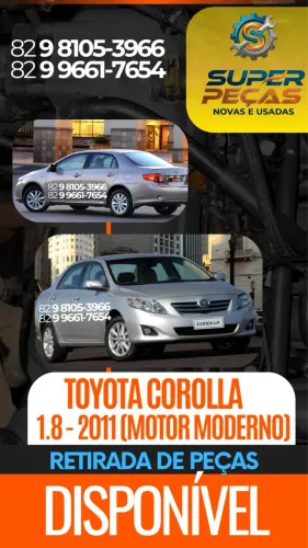 Toyota Corolla 1.8 - 2011 - Retirada de peças