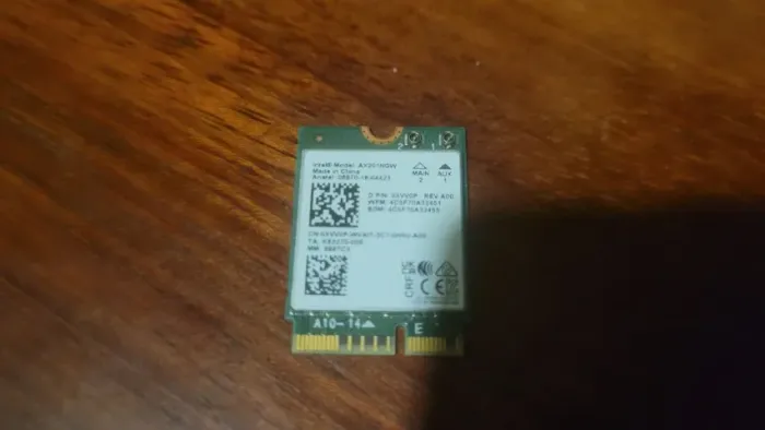 Placa Wi-Fi 6 Intel AX201NGW Dual Band 2.4Gbps Bluetooth 5.2 M.2 CNVi Dell 0XVV0P