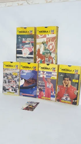 Lote de 6 fitas cassete história da fórmula 1 Ayrton Senna LEIA DESCRIÇÃO
