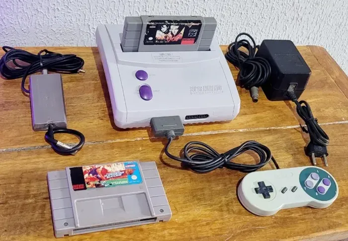 Super Nintendo Baby RF Completo Original + Controle, Fonte, Cabo RF e Jogos Funcionando