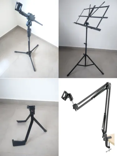 Pedestal Para Microfone, Violão e Partitura