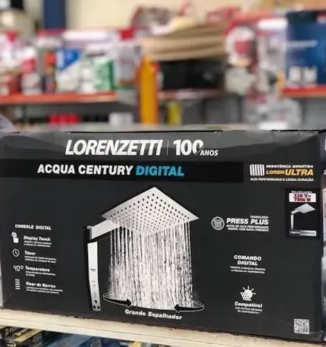Lorenzetti chuveiro acqua century digital 7500w preto cromado