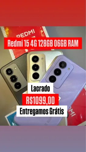 Redmi 15 4G 128/06- Prata Preto Roxo Lacrado