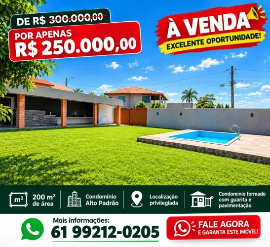 TERRENO/LOTE ARNIQUEIRA CONJUNTO 5 CONDOMÍNIO ALTO PADRÃO 