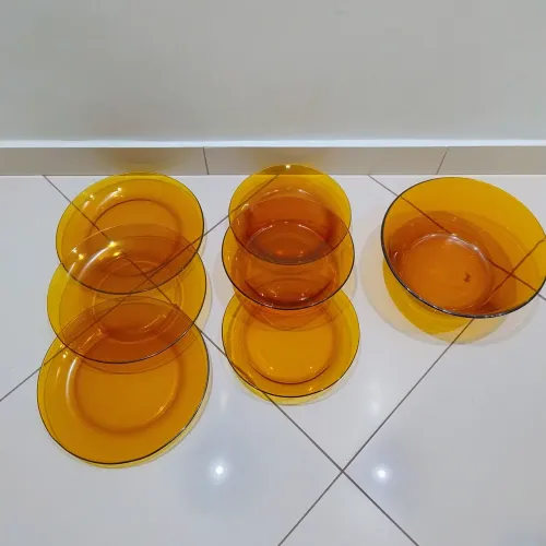 Louças duralex marrom antigas 