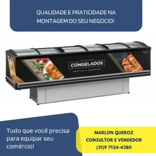 Ilha de Congelados 3M Vidro Curvo Gelopar