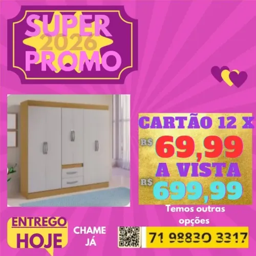 Guarda Roupa 6 Portas/ Varios modelos - Peça no numero e pague em casa