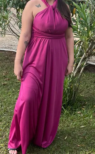 VESTIDO DE MADRINHA ROSA FUCSIA