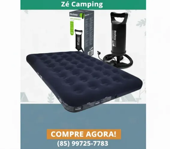 Colchão inflável casal + bomba Bestway
