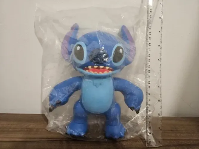Boneco Stitch Azul Filme Lilo e Stitch Articulado Vinil Grande 22cm
