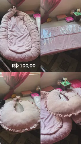 Ninho, almofada de amamentação e trocador
