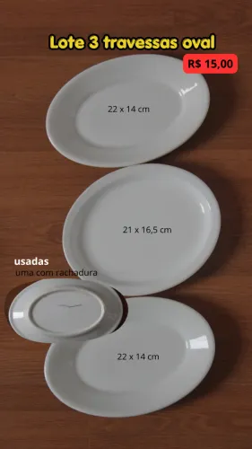 Louças diversas usadas
