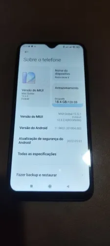REDMI NOTE 8 128GB AZUL COM DETALHE NA TRASEIRA (FUNCIONANDO TUDO PERFEITAMENTE) - R$ 350