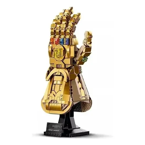 blocos de montar manopla thanos dourada