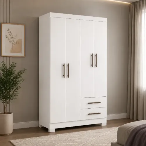 PROMOÇÃO Guarda roupa solteiro 4 portas 2 gavetas