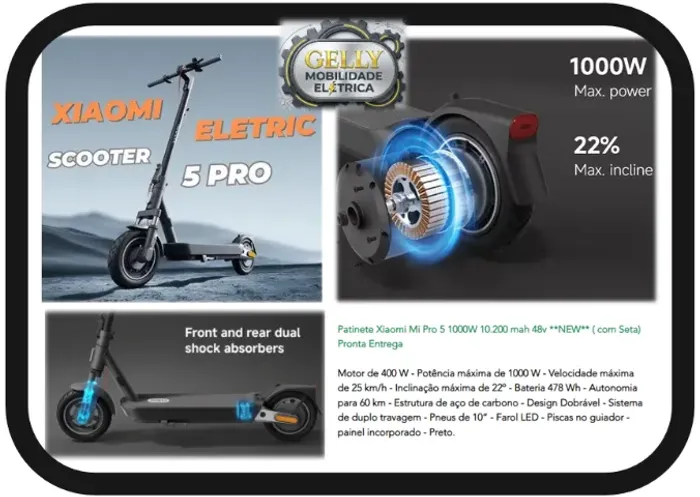 PATINETE XIOMI 5 PRO BLACK 2025