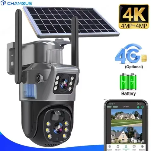 Câmera de Segurança Solar 4G Wi-Fi Dual Lens PTZ Sigma S8122 Full HD