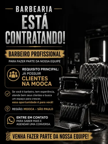 VAGA DE BARBEIRO/BARBEARIA