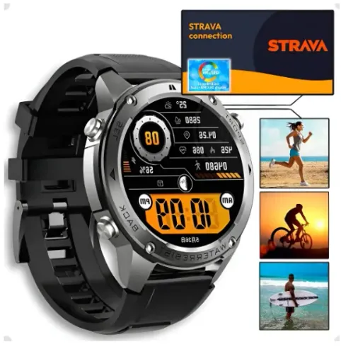 Smartwatch Brave Prova D'água 50m Gps Strava 10 Dias Bateria