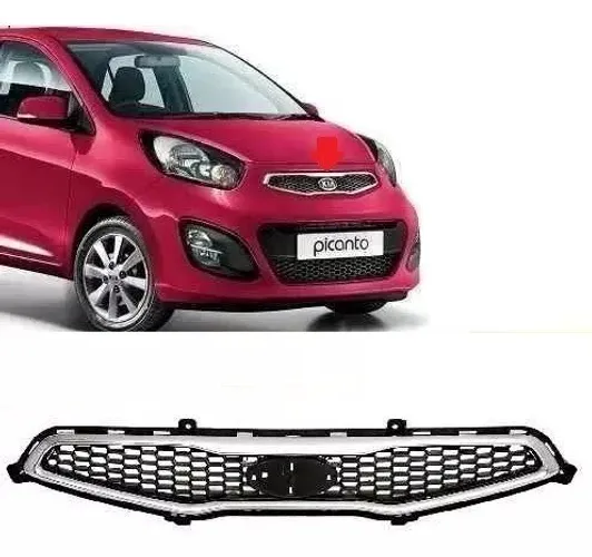Grade Radiador Com Friso Cromado Picanto 2012 2013 2014 2015