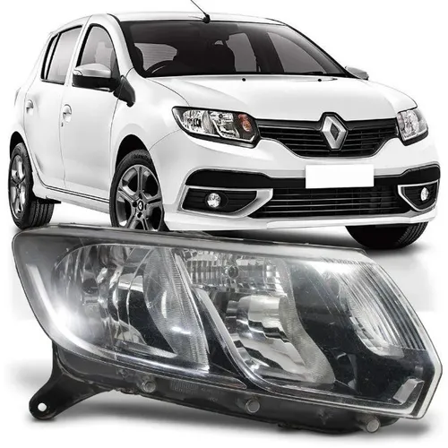 Farol Principal Renault Sandero 2015 a 2020 Máscara Negra - Arteb