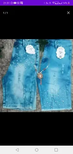 Bermudas femininas c pérolas