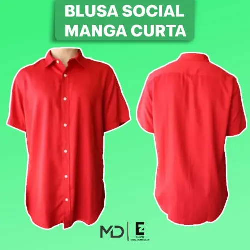 Blusa Social Manga Curta (personalizamos com adicional)