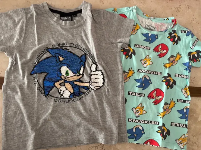 2 Camisetas Sonic - Tamanho Infantil 4 anos 
