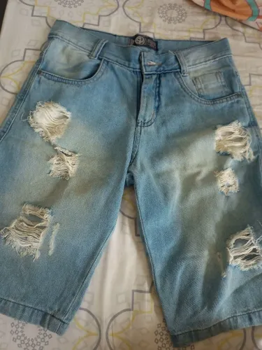 Bermudas masculinas jeans juvenil.