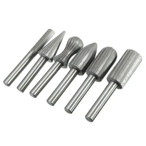 Lima Rotativa para Metal Fresar Desbastar Arestas Limar Retificar - Jogo com 6 Pcs