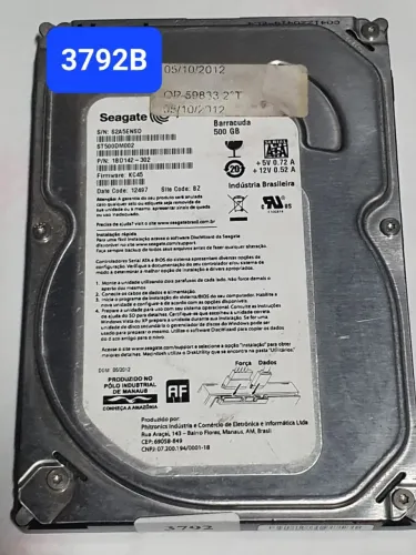 Placa HD 500 Gb St500dm002 - Fw: Kc45 - Cod. 3792b