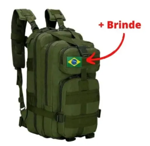 Mochila Tática Militar Assault 30L Verde + Brinde