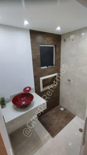 Pias em porcelanato fino acabamento 