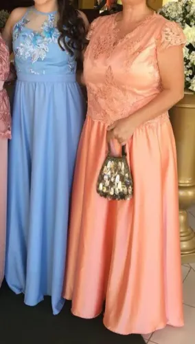 Vestido longo azul P (medidas na descrição)