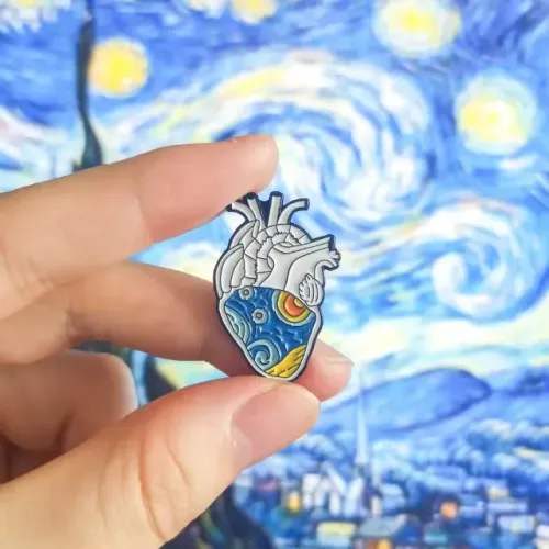 Pin Esmaltado Coração Van Gogh / Produto Novo Lacrado / Envio Rápido Correios
