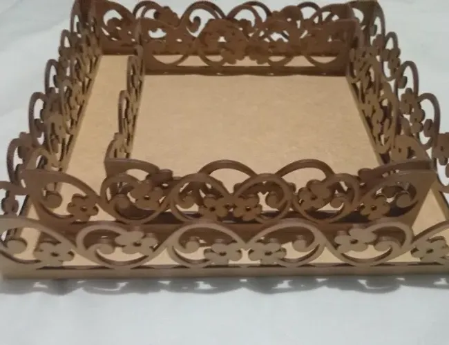  4 bandejas mdf cru sem uso