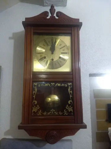 Relógio de Parede Vintage Alemão Madeira 