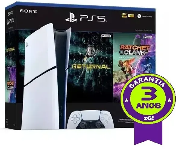 Console Sony PlayStation 5 Slim + 03 Anos de Garantia + Garantia ZG! + Frete Grátis