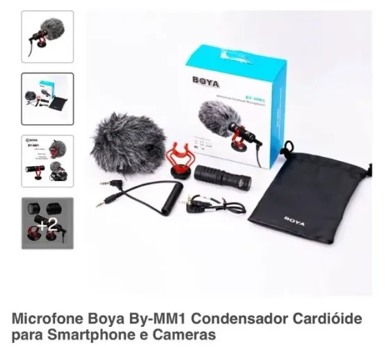 Microfone Boya By-MM1 Condensador Cardióide para Smartphone e Cameras