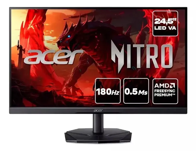 Monitor Gamer Acer Nitro 24,5 Va 180hz 0.5ms Full Hd Amd Freesync Kg251q 